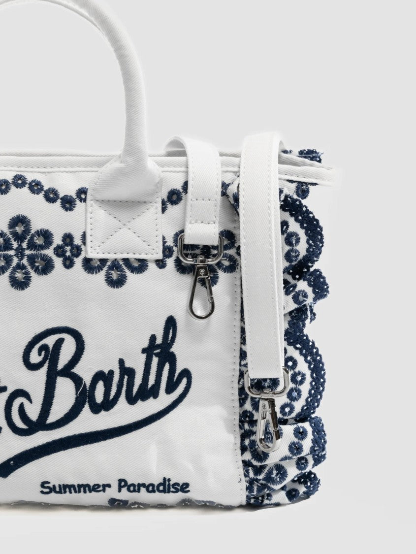 Mc2 Saint Barth Rectangular Tote Bag With Floral Embroidery
