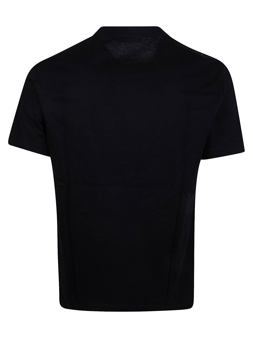 Versace Short-Sleeve Black T-Shirt With Ornate Silver Graphics