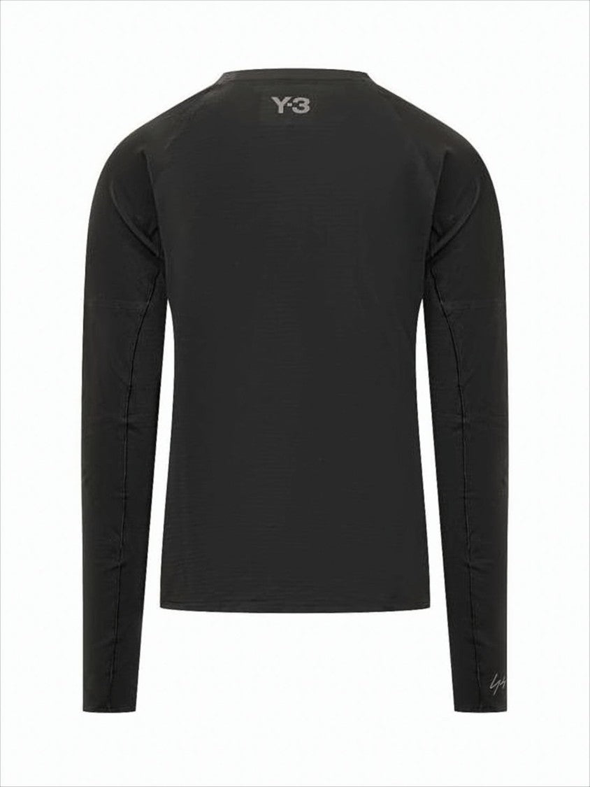 Y-3 Fitted Black Long-Sleeve T-Shirt With Crew Neckline