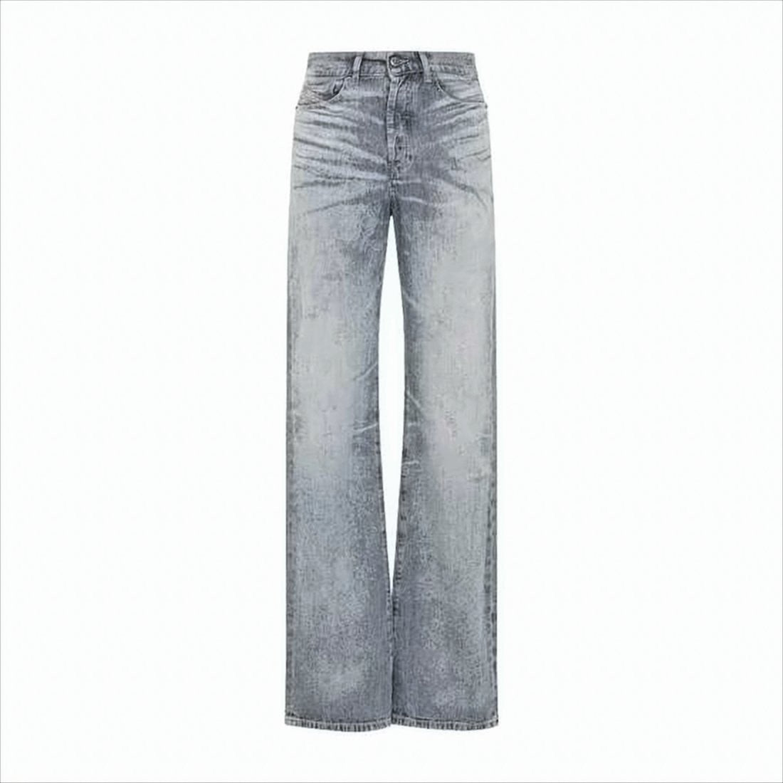 Diesel High-Waisted Wide-Leg Denim Jeans With Faded Wash