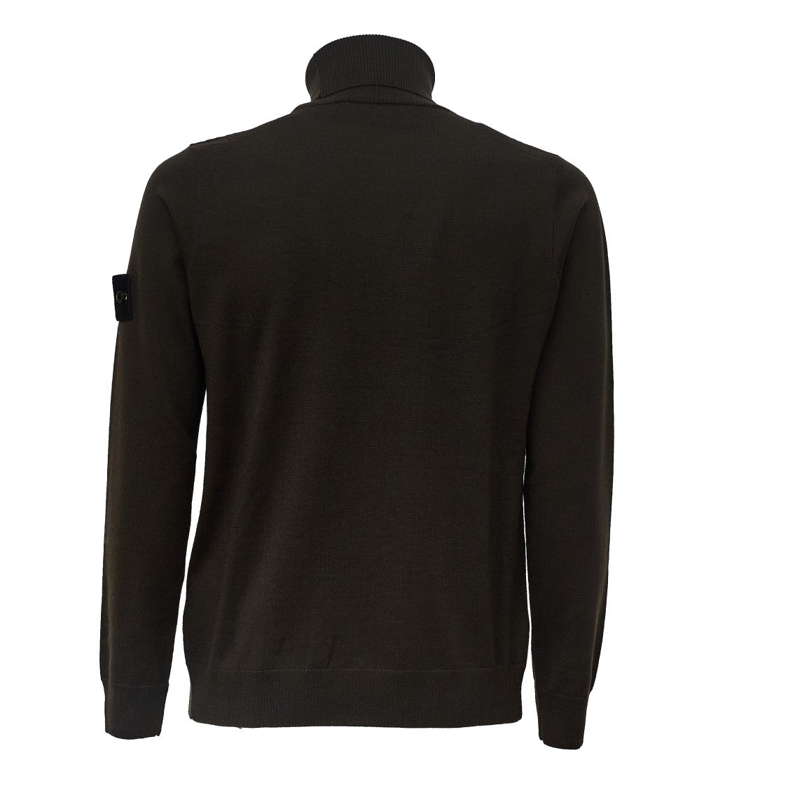 Stone Island Pure Wool Turtleneck Sweater With Ribbed Details