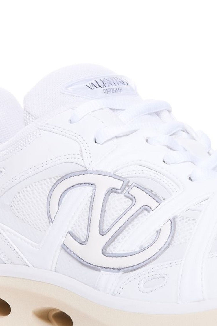 Valentino Garavani White Cutout Midsole Leather Sneakers