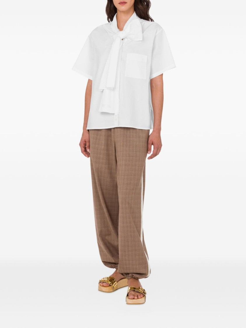 Moschino Bow-Detail White Shirt With Button-Down Front