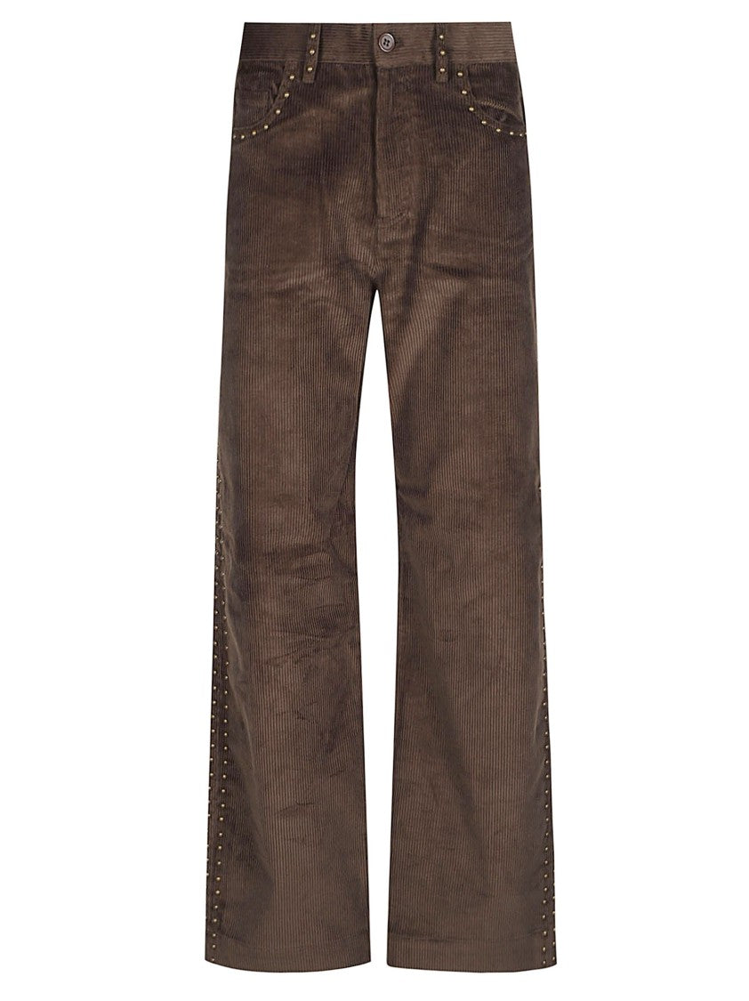 P.A.R.O.S.H. Connor Wide Leg Corduroy Cotton Wide-Leg Pants