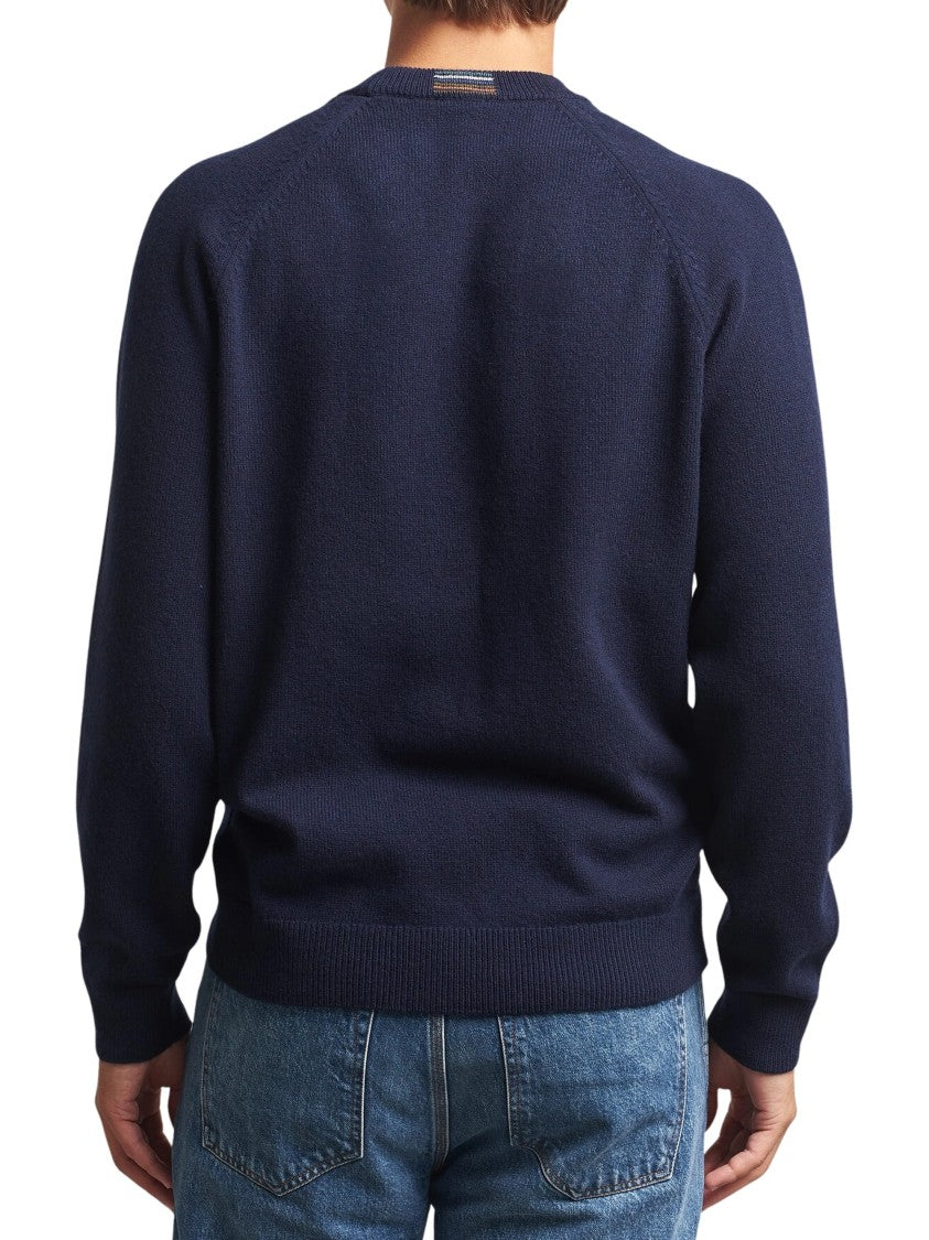 Paul Smith Raglan-Sleeve Crew-Neck Sweater With Ribbed Details