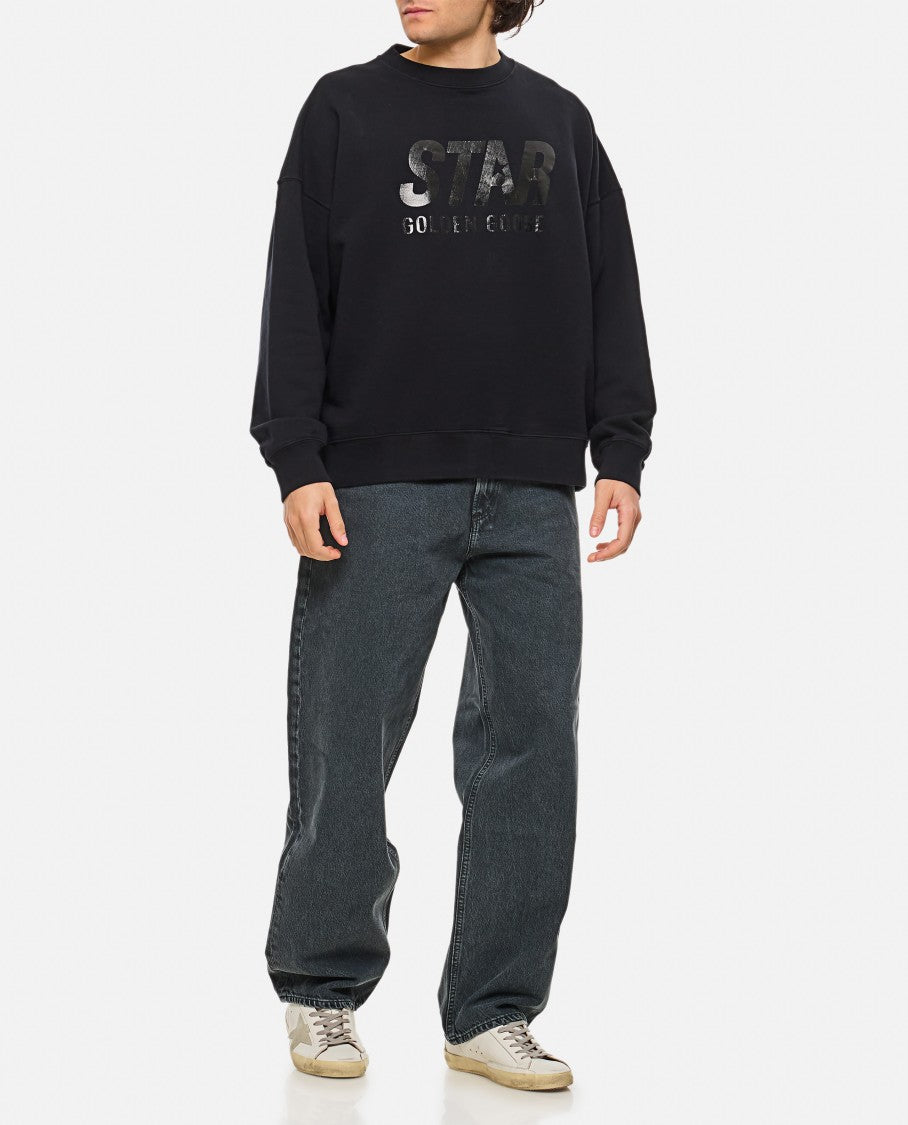 Golden Goose Black Round Neck Star Sweatshirt