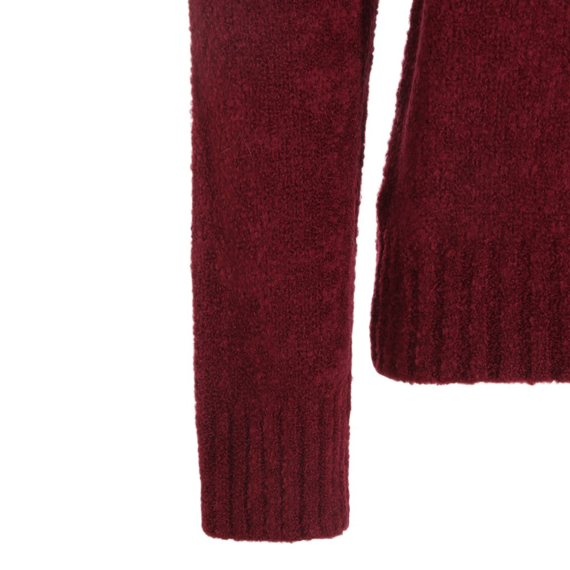 04651/A Trip In A Bag Burgundy Knit Sweater With Ribbed Cuffs And Classic Crew Neck