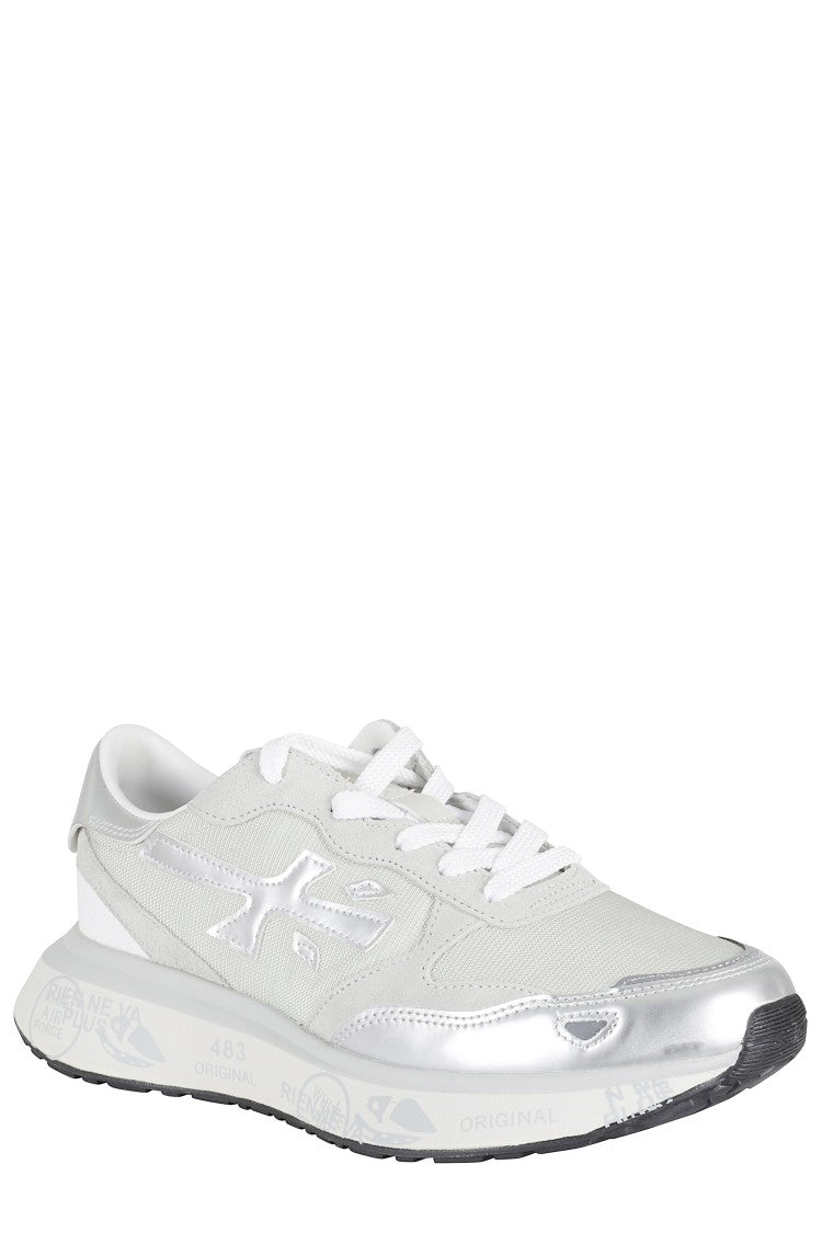 Premiata Silver Lauryn 7482 Side-Logo Polyester Sneakers