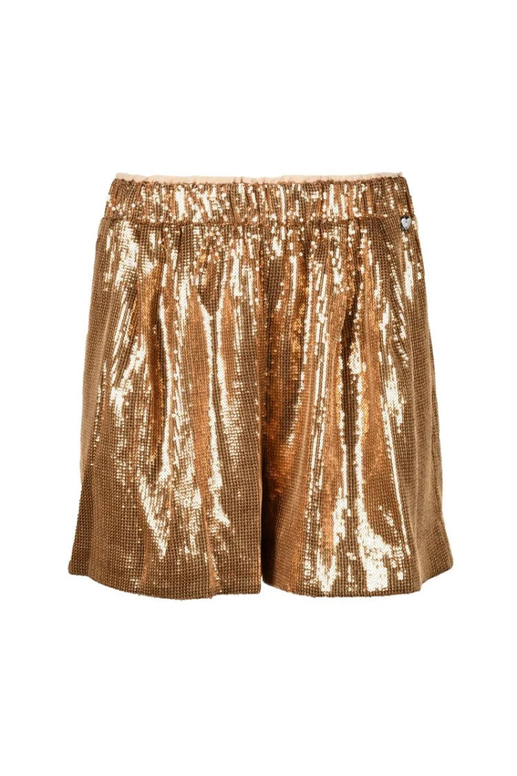 My Twin Twinset Gold Sequin Polyester Shorts