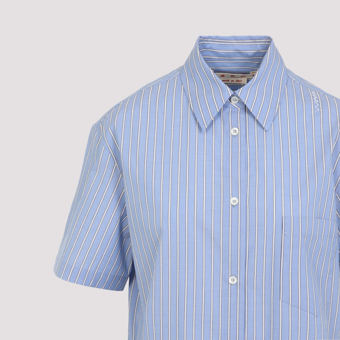 Marni Classic Button-Down Shirt Dress In Striped Cotton