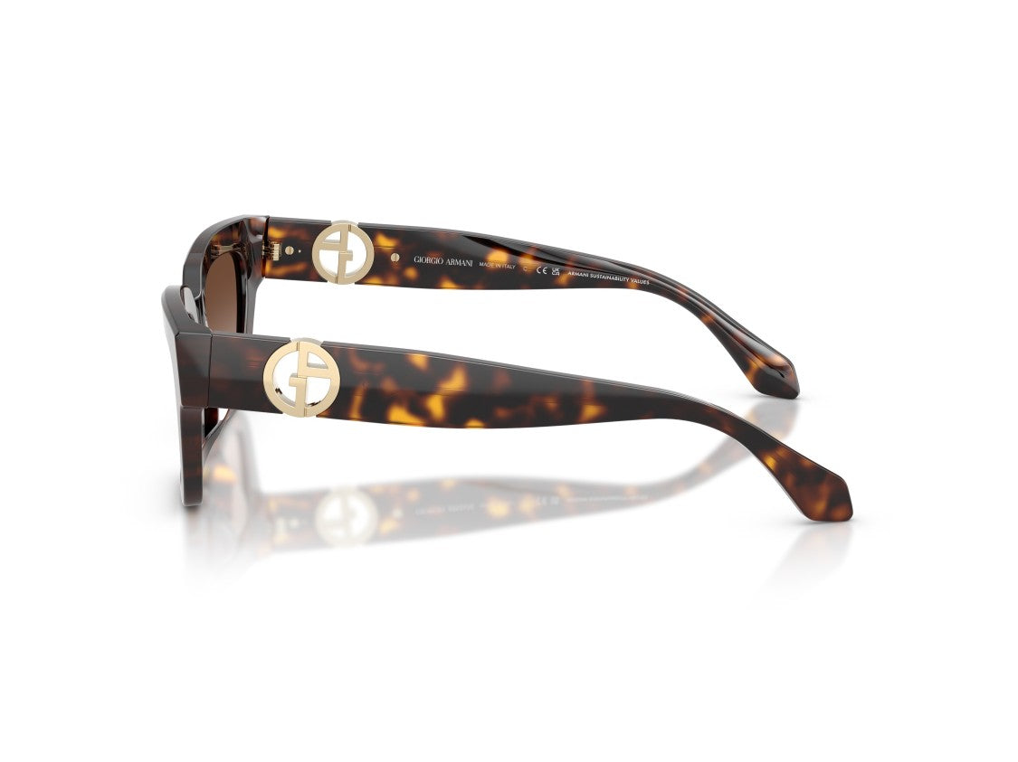 Giorgio Armani Gold 0Ar8246u Tortoiseshell Oversized Square Sunglasses