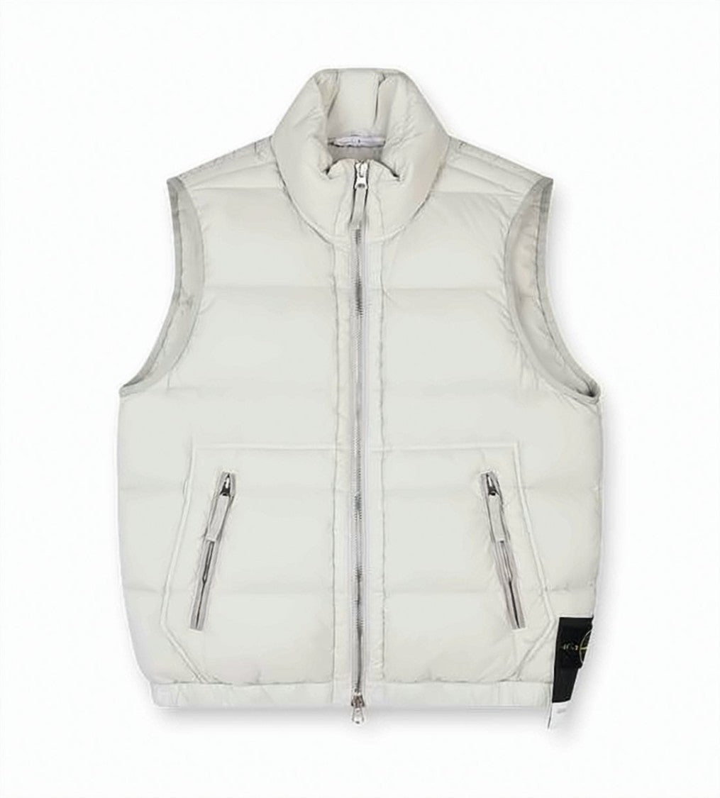 Stone Island High-Collar Padded Vest With Horizontal Stitching