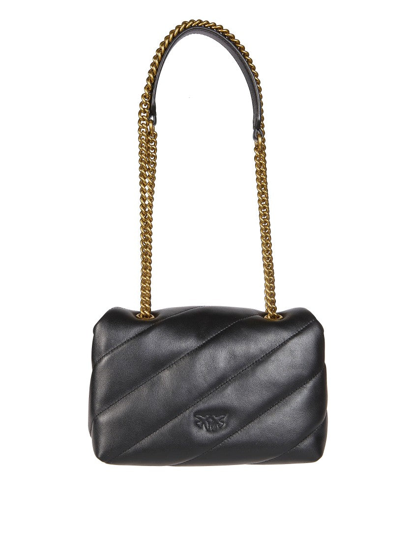 Pinko Black Quilted Mini Sheep Nappa Handbag