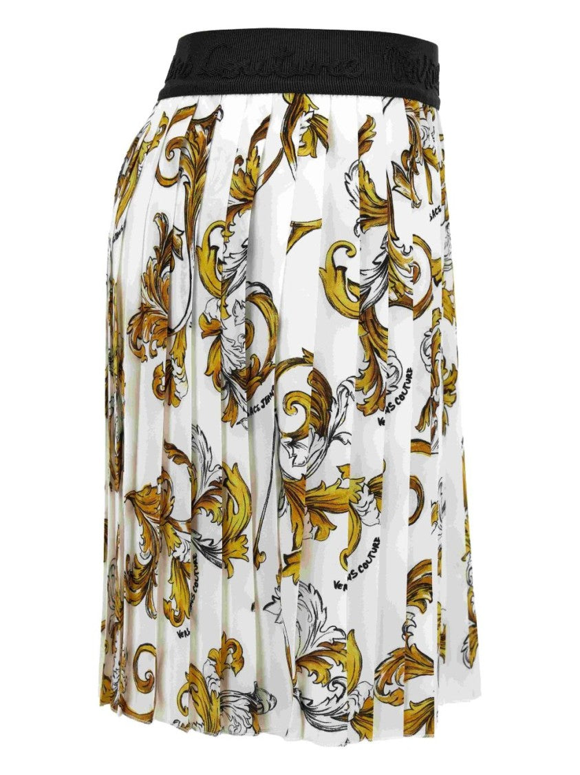 Versace Jeans Couture Fully Pleated White Skirt