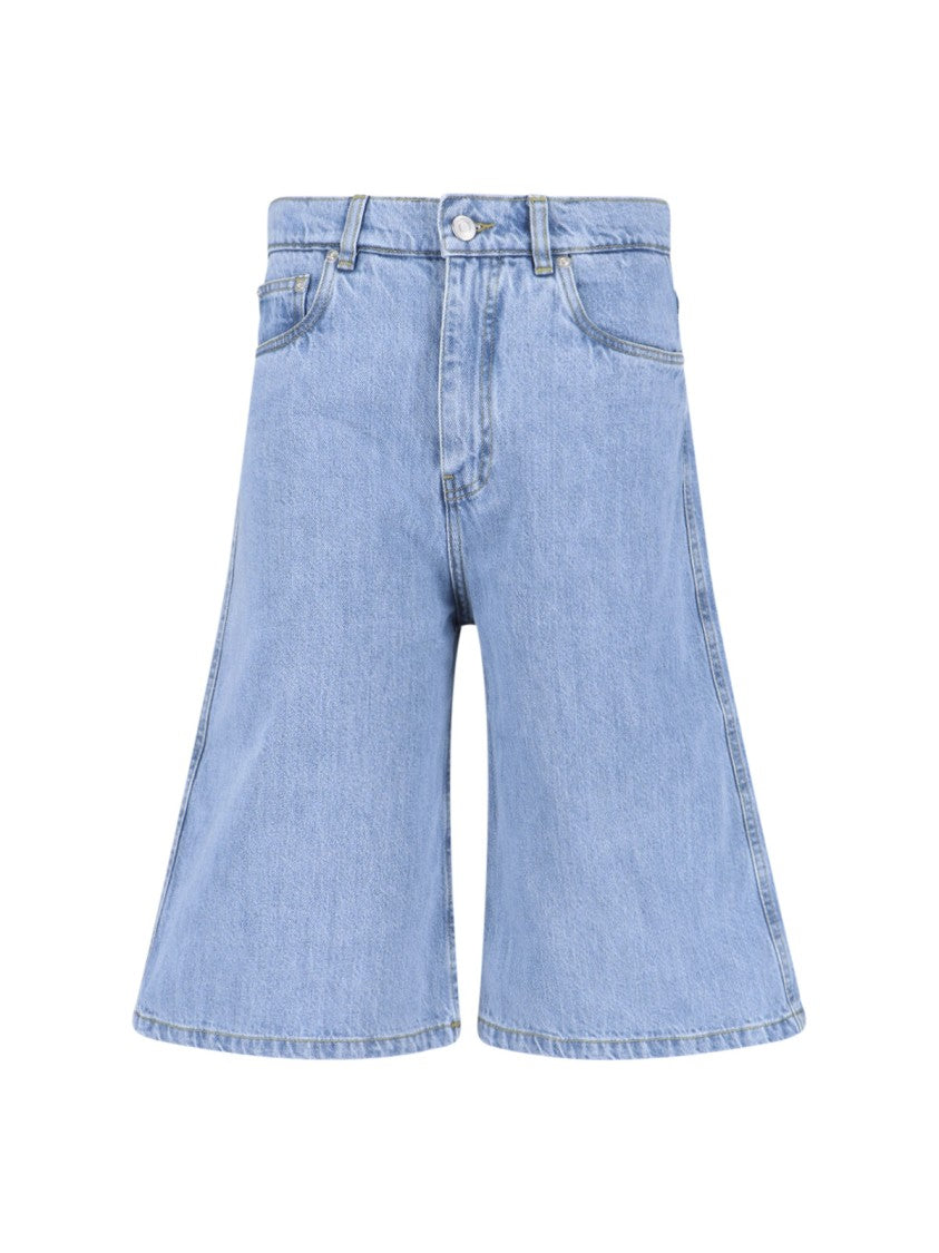 Coperni Denim Shorts In Light Blue Cotton