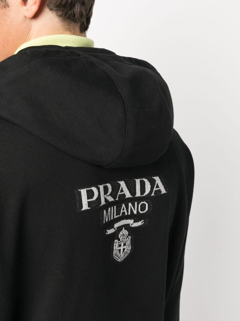 Prada Re-Nylon Logo-Print Hoodie