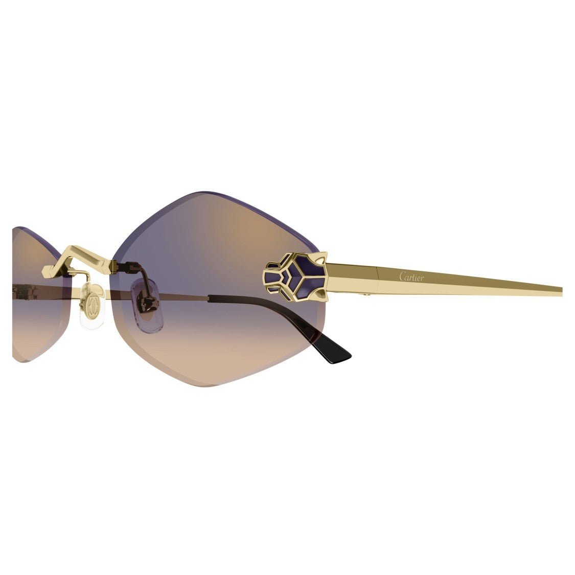Cartier Geometric Rimless Sunglasses With Gradient Lenses