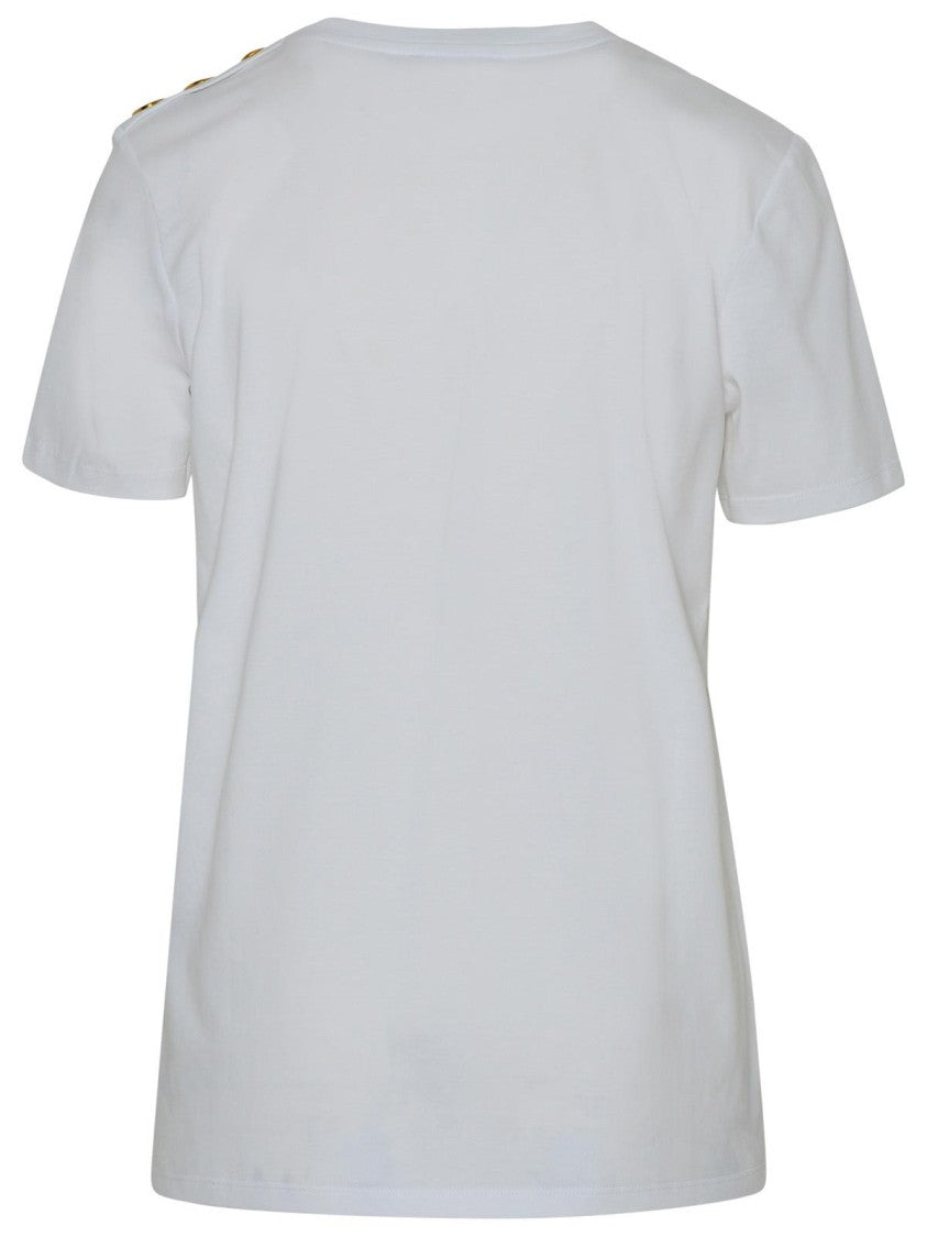 Balmain White Cotton T-Shirt