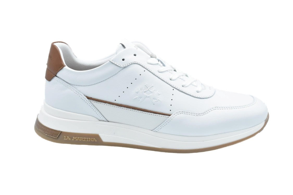 La Martina Classic White Sneakers With Handcrafted Details