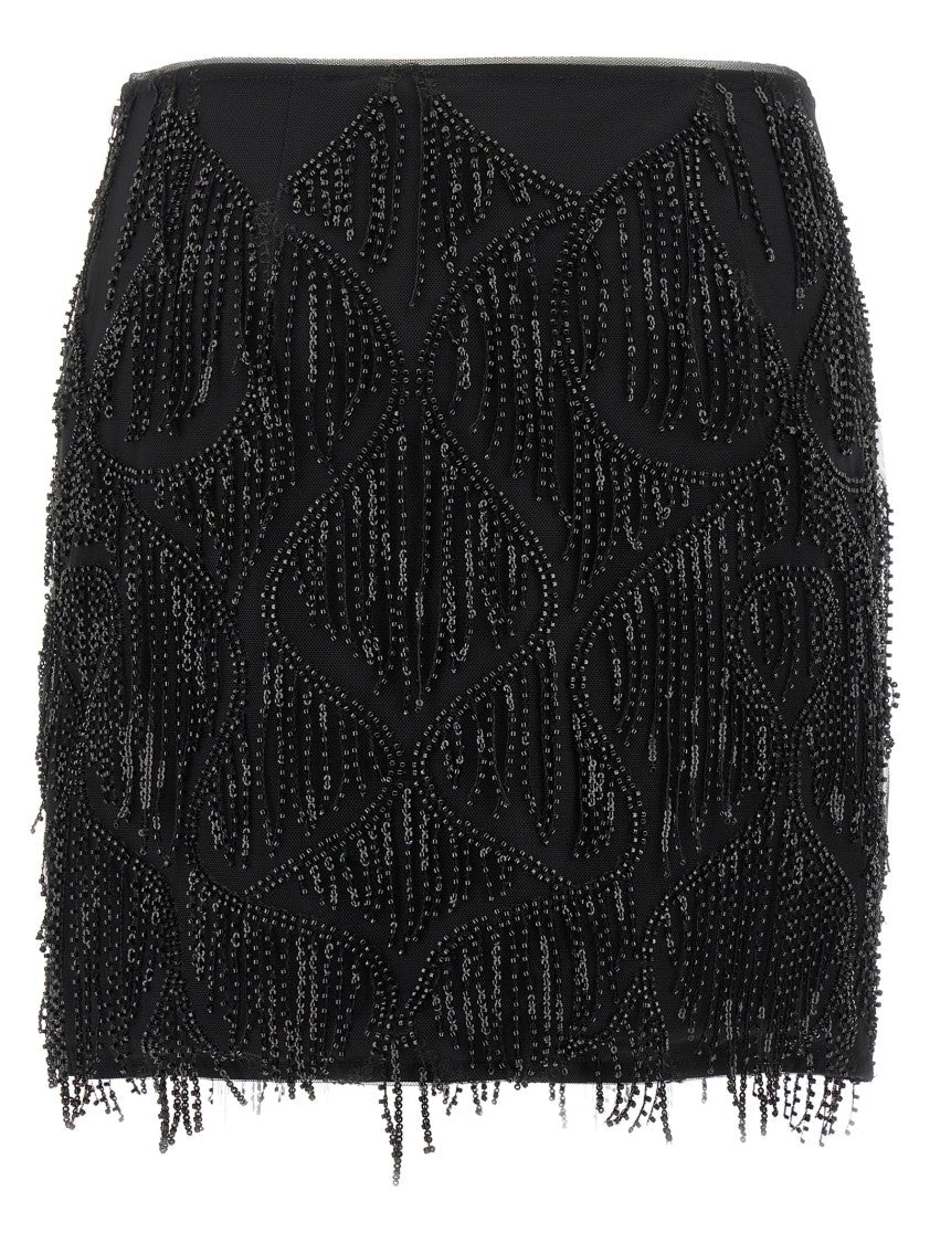 Rotate Birger Christensen Beaded Fringed Skirt