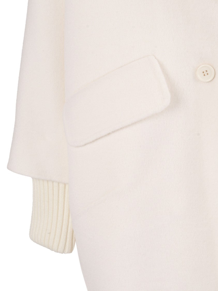 P.A.R.O.S.H. Double-Breasted Tailored Wool Coat With Wide Lapels