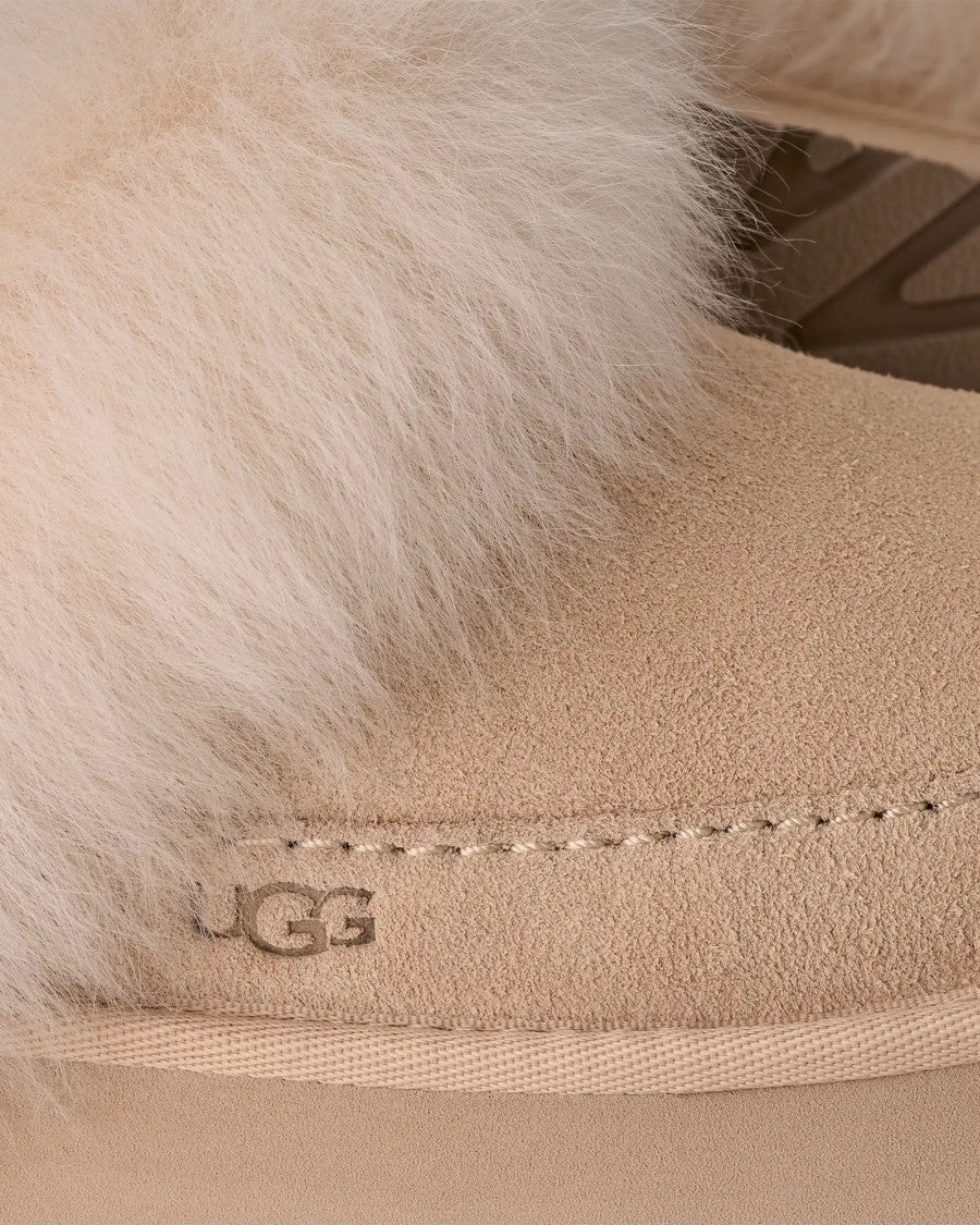 Ugg Sandcastle Suede Slip-On Flats With Plush Shearling Collar