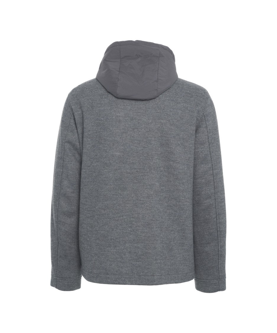 Woolrich Hooded Jacket With Classic Collar And Button Closure