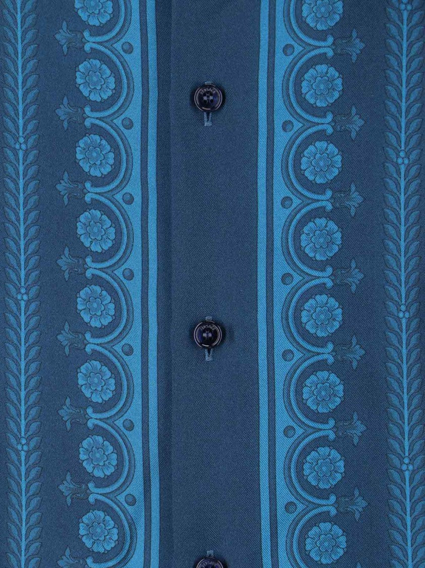 Versace "Barocco" Silk Shirt – Blue
