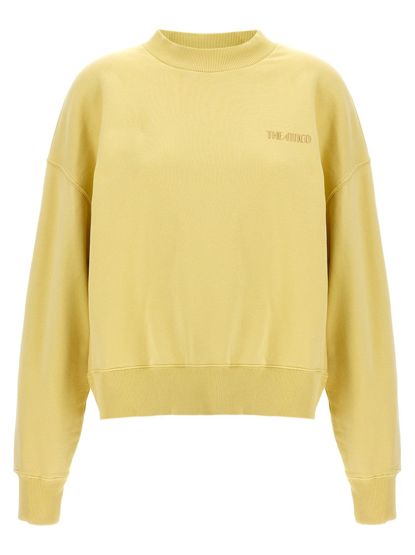 The Attico Brushed Cotton Sweatshirt With Front Logo Patch