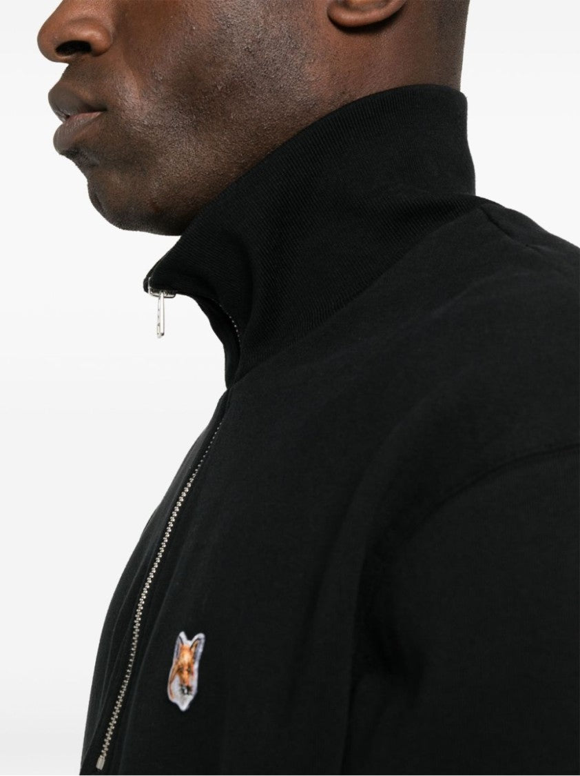 Maison Kitsuné Fox Head Patch Half Zip Sweatshirt