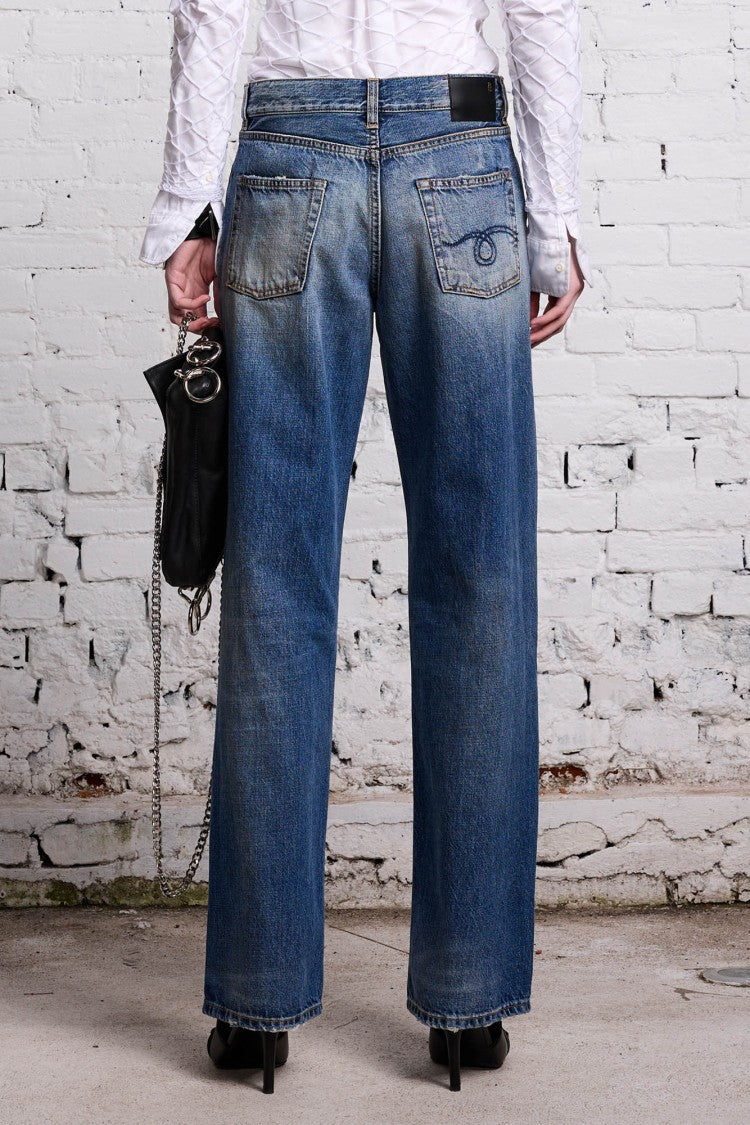 R13 Mid-Rise Straight-Leg Denim Jeans