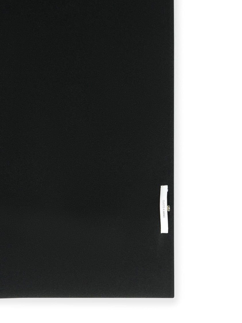 Sportmax Long Scarf With 'Avocado' Fringes In Black Virgin Wool