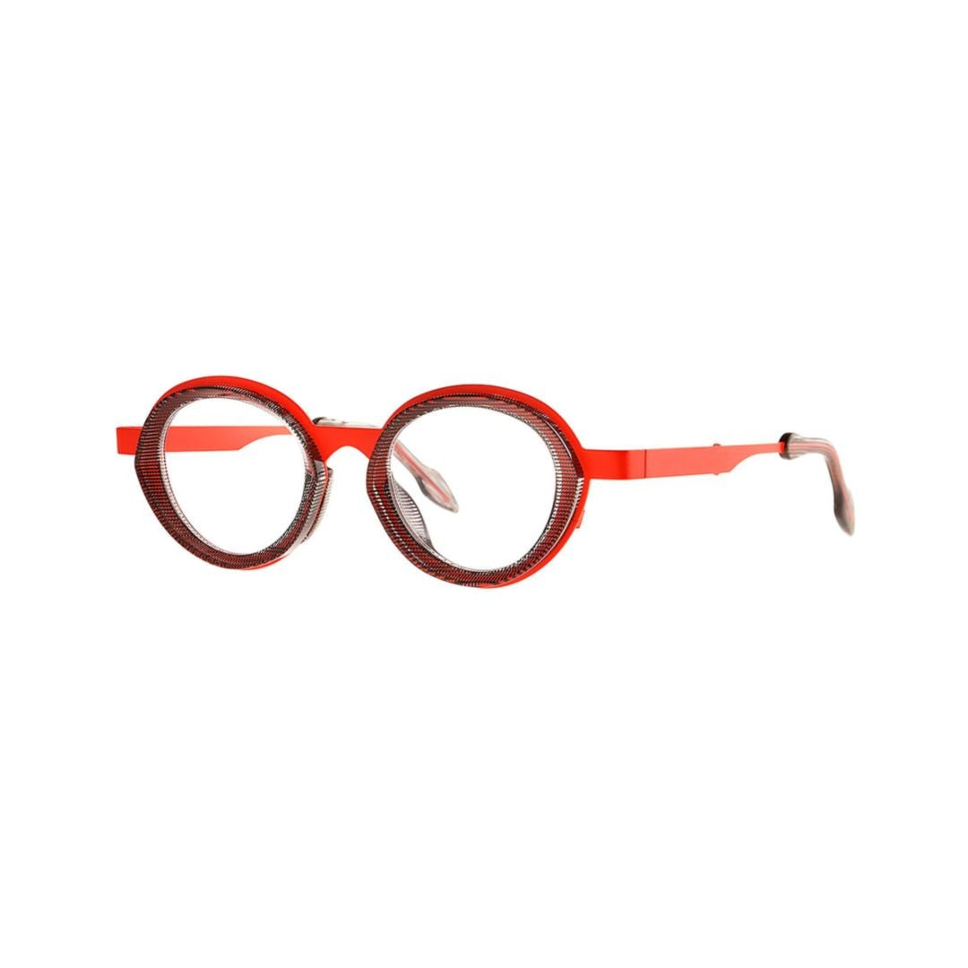 Theo Apple 016 Fluo Red + Panty Round Eyeglasses With Fluo Red Frame