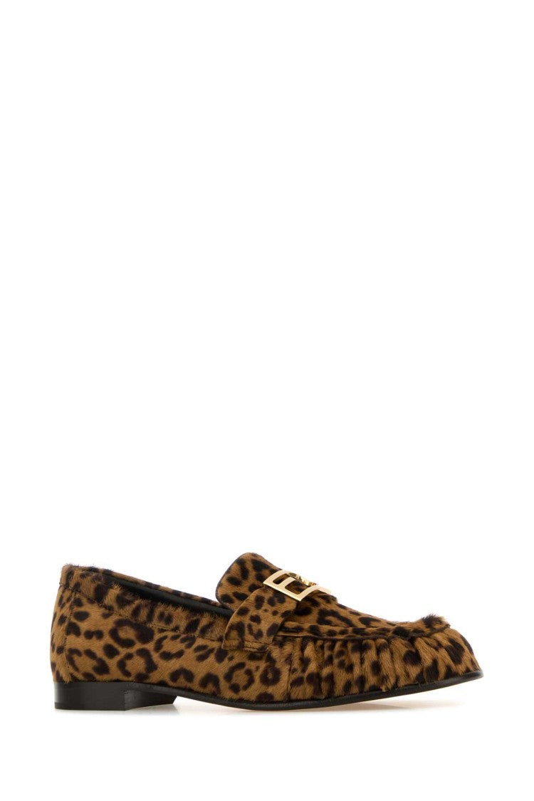 Fendi Printed Calf Hair Baguette Loafers