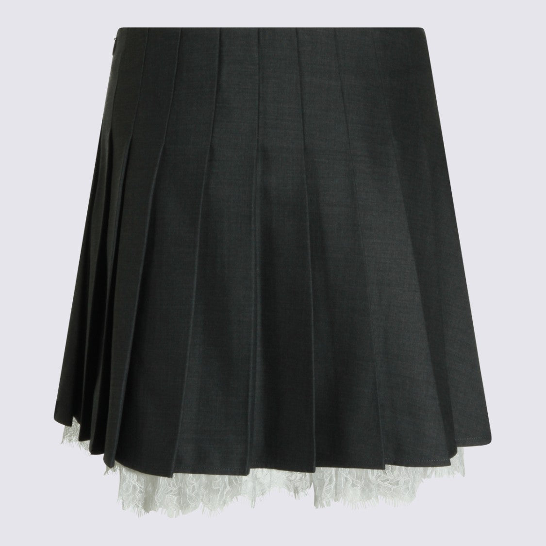 Self-Portrait Pleated Mini Skirt With Lace Hem Detail
