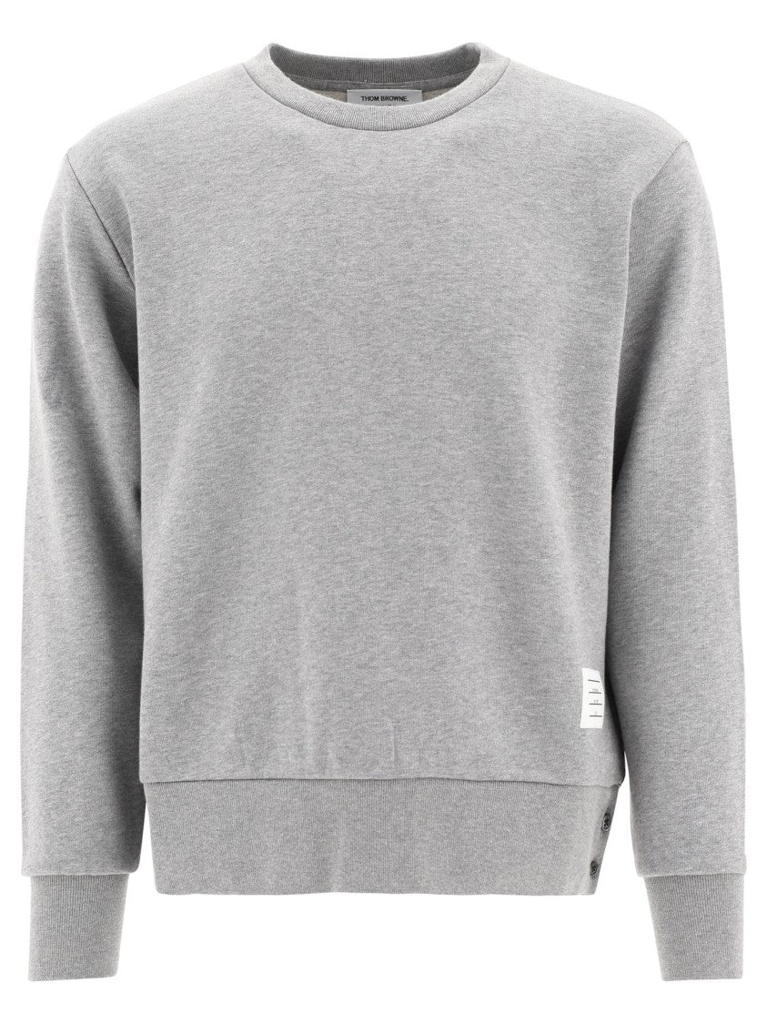 Thom Browne Crewneck Pullover With Center-Back Stripe Detail