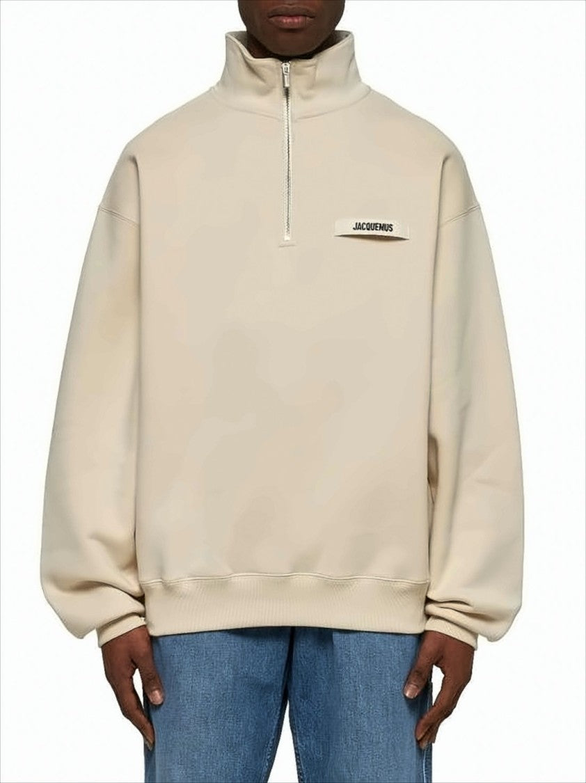 Jacquemus High-Collar Cotton Pullover With Half-Zip Closure