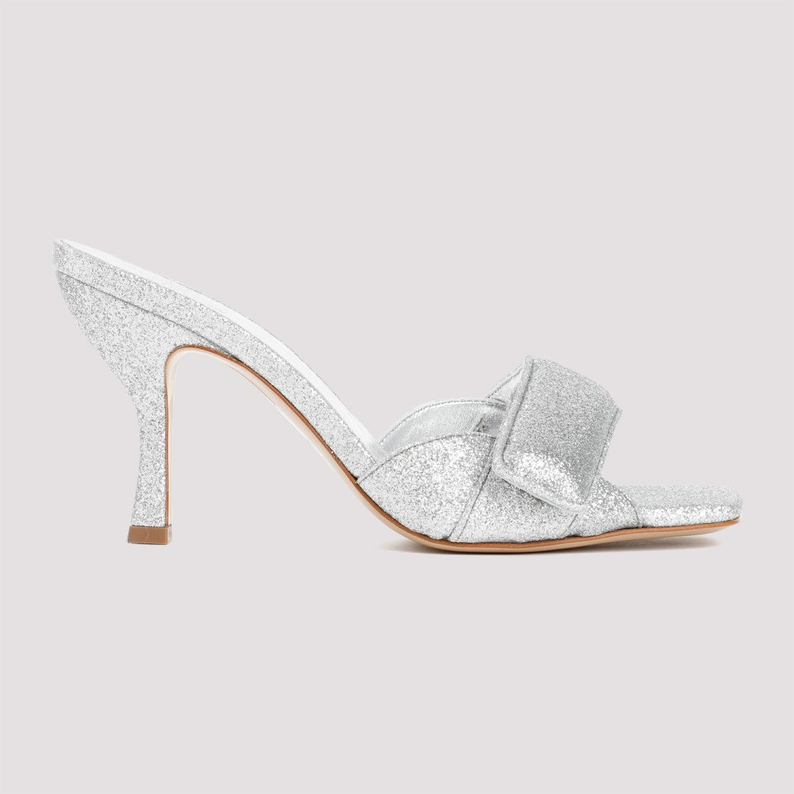 Gia Borghini Silver Glitter Alodie Sandals