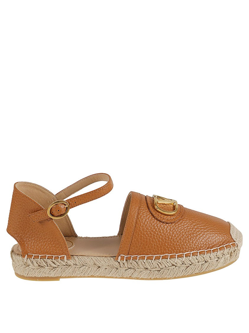 Valentino Garavani Espadrille Flat Shoes With Textured Leather