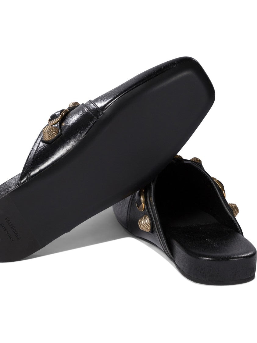 Balenciaga "Cagole" Studded Leather Slipper