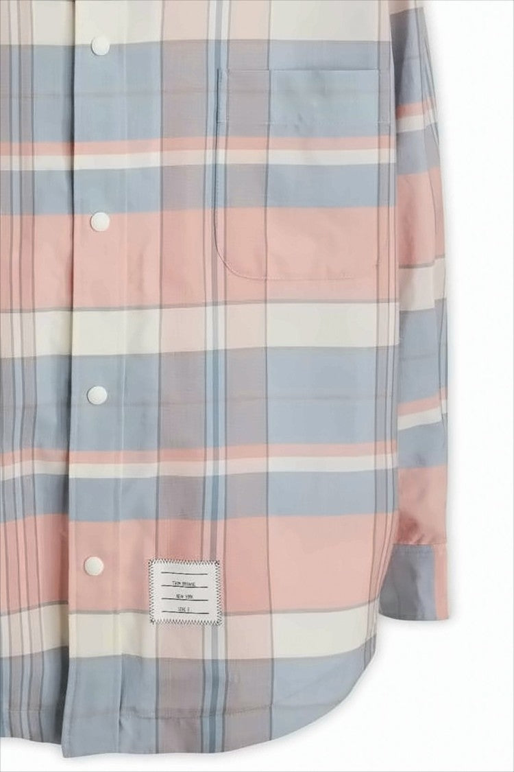 Thom Browne Pastel Plaid Long-Sleeve Shirt