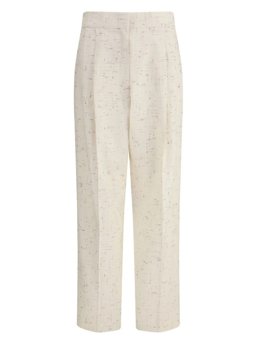 Fabiana Filippi Straight-Leg Pants With Mid-Rise Waist And Textured Weave