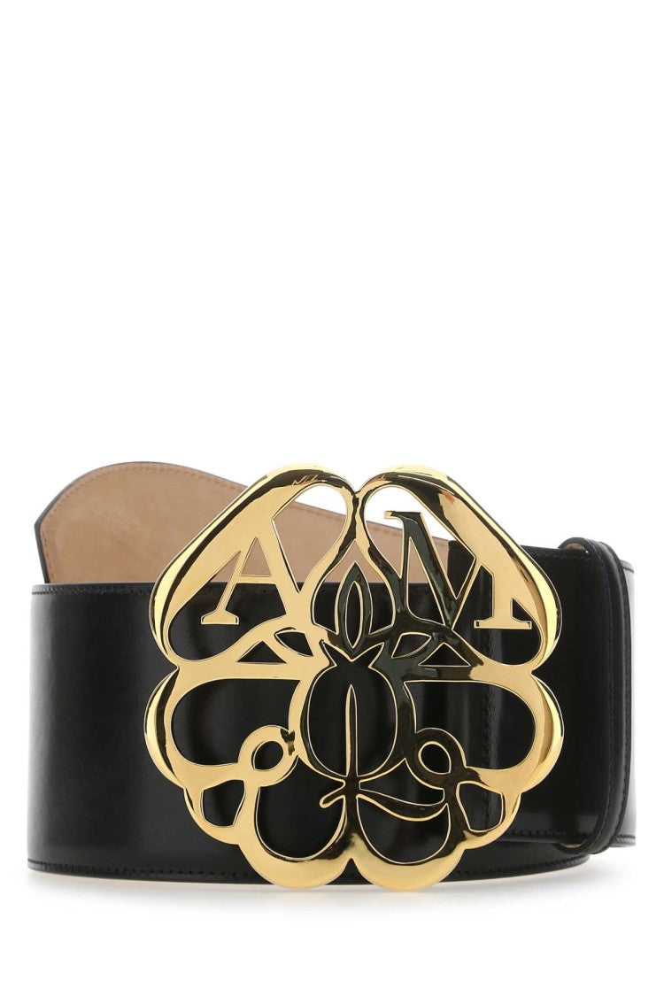 Alexander Mcqueen Black Leather Belt