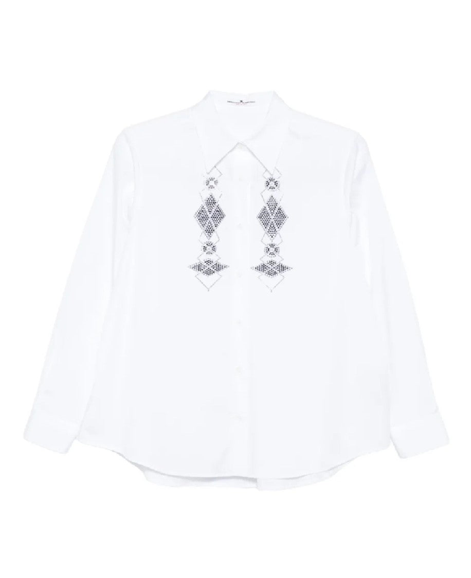 Ermanno Scervino White Long-Sleeve Classic Shirt