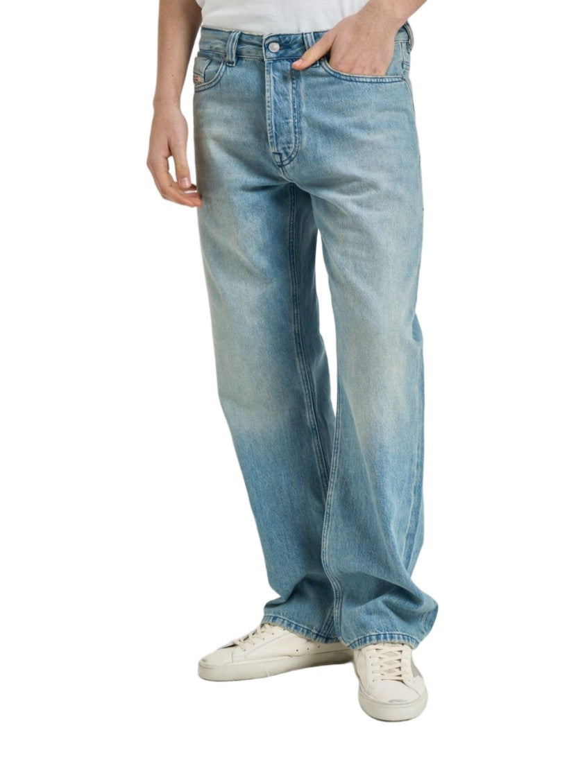 Diesel Blue Button Fastening Logo Patch Jeans