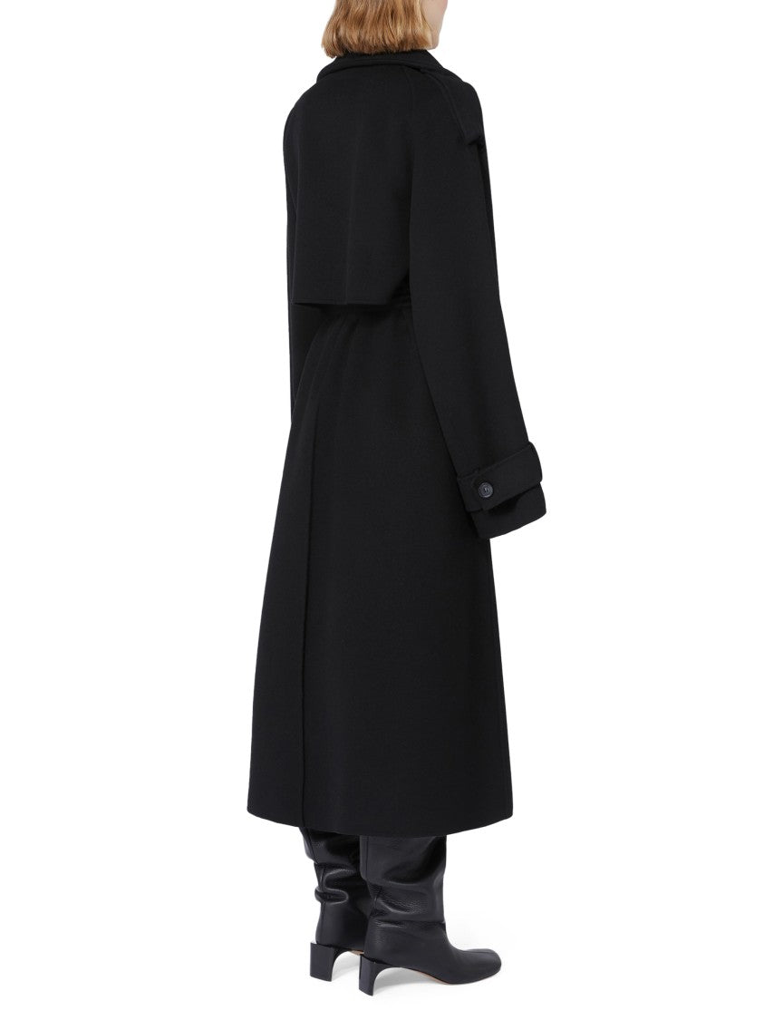 Max Mara Tailored Black Coat In 100% Virgin Wool