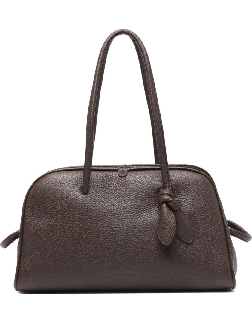 Jacquemus Dark Brown Grained Knot Detail Bag
