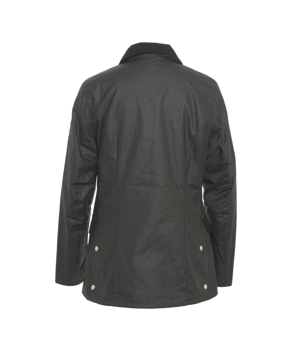 Belstaff Classic Waxed Jacket With Corduroy Collar And Golden Accents