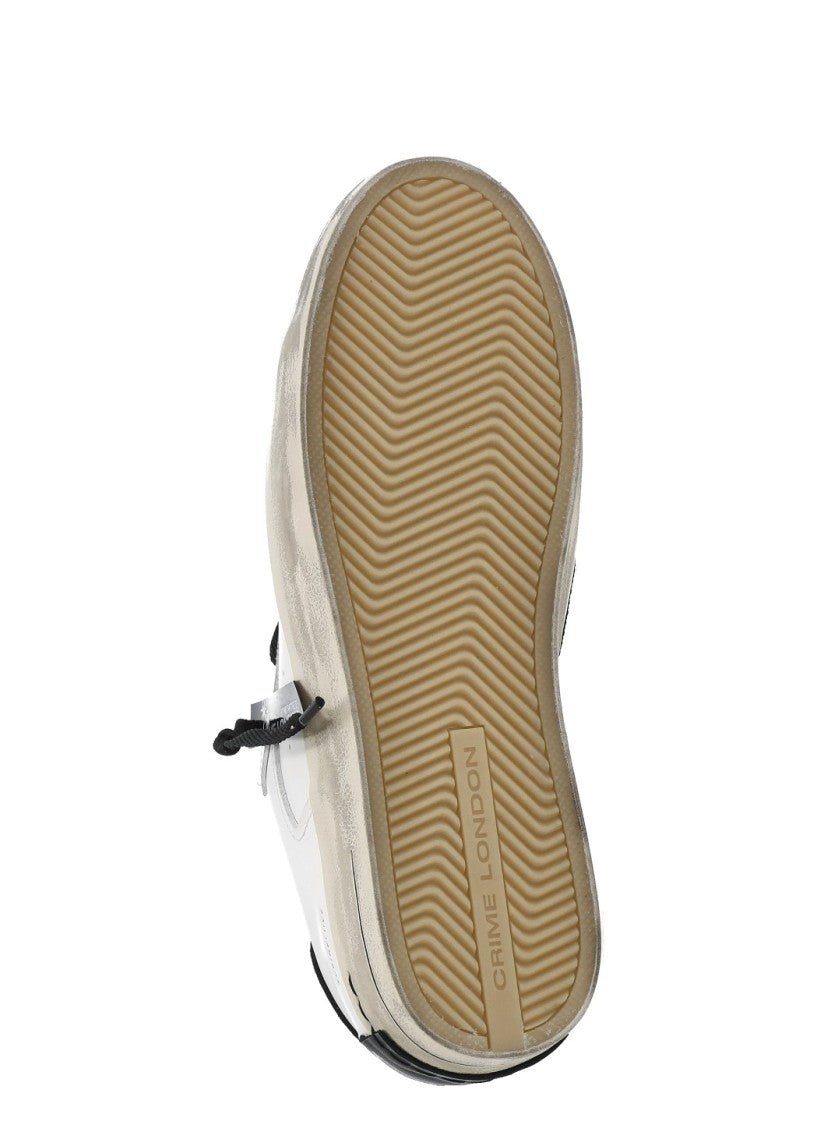 Crime London White Sk8 Deluxe Lettering Sneakers