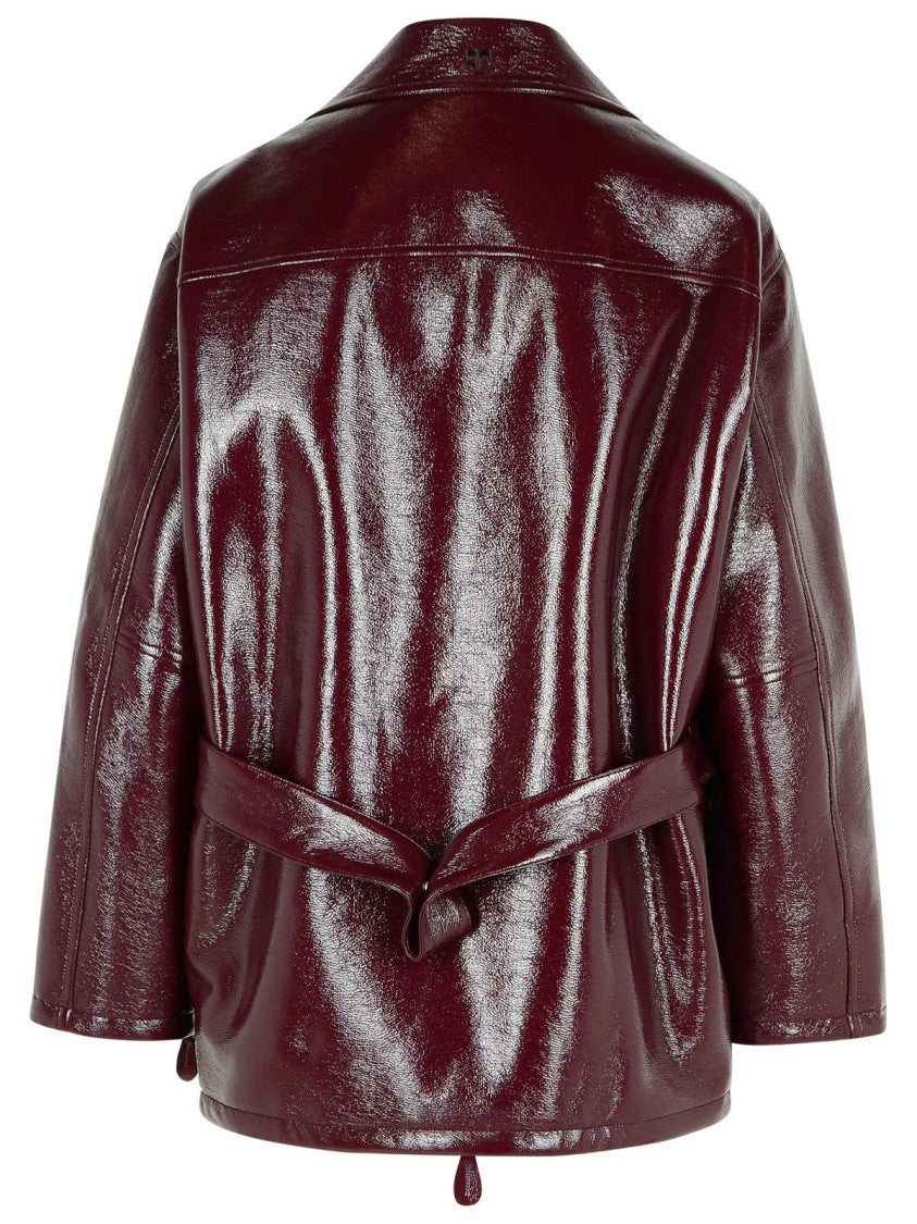 Courrèges 'Vinyl' Burgundy Cotton Blend Jacket